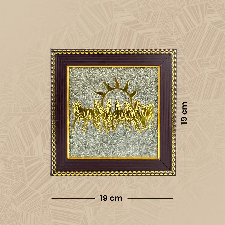 Mantra Abhimantrit 7 Horses Ashirbad Raw Pyrite Frame