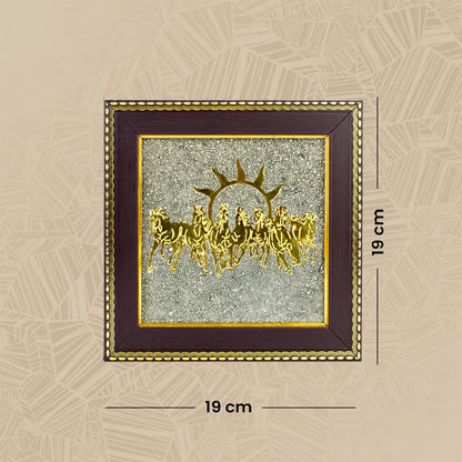 Mantra Abhimantrit 7 Horses Ashirbad Raw Pyrite Frame