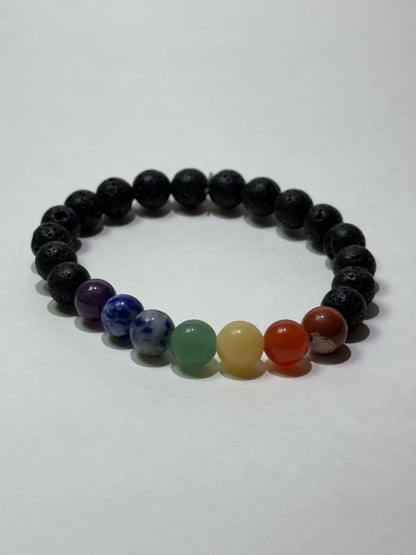 7 Chakras Lava Bracelet