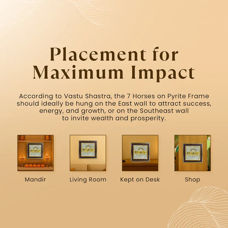 Mantra Abhimantrit 7 Horses Ashirbad Raw Pyrite Frame