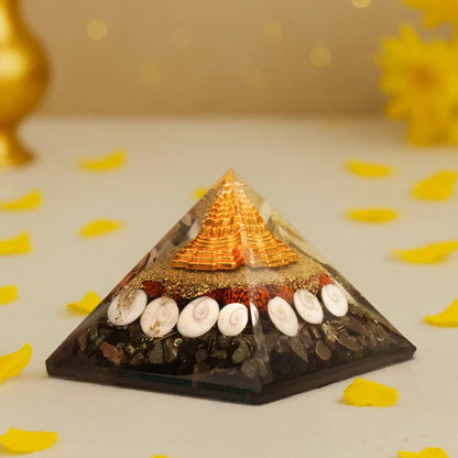 Laxmi & Vishnu Ashirbad Pyrite Crystal Laxmi Yantra Pyramid