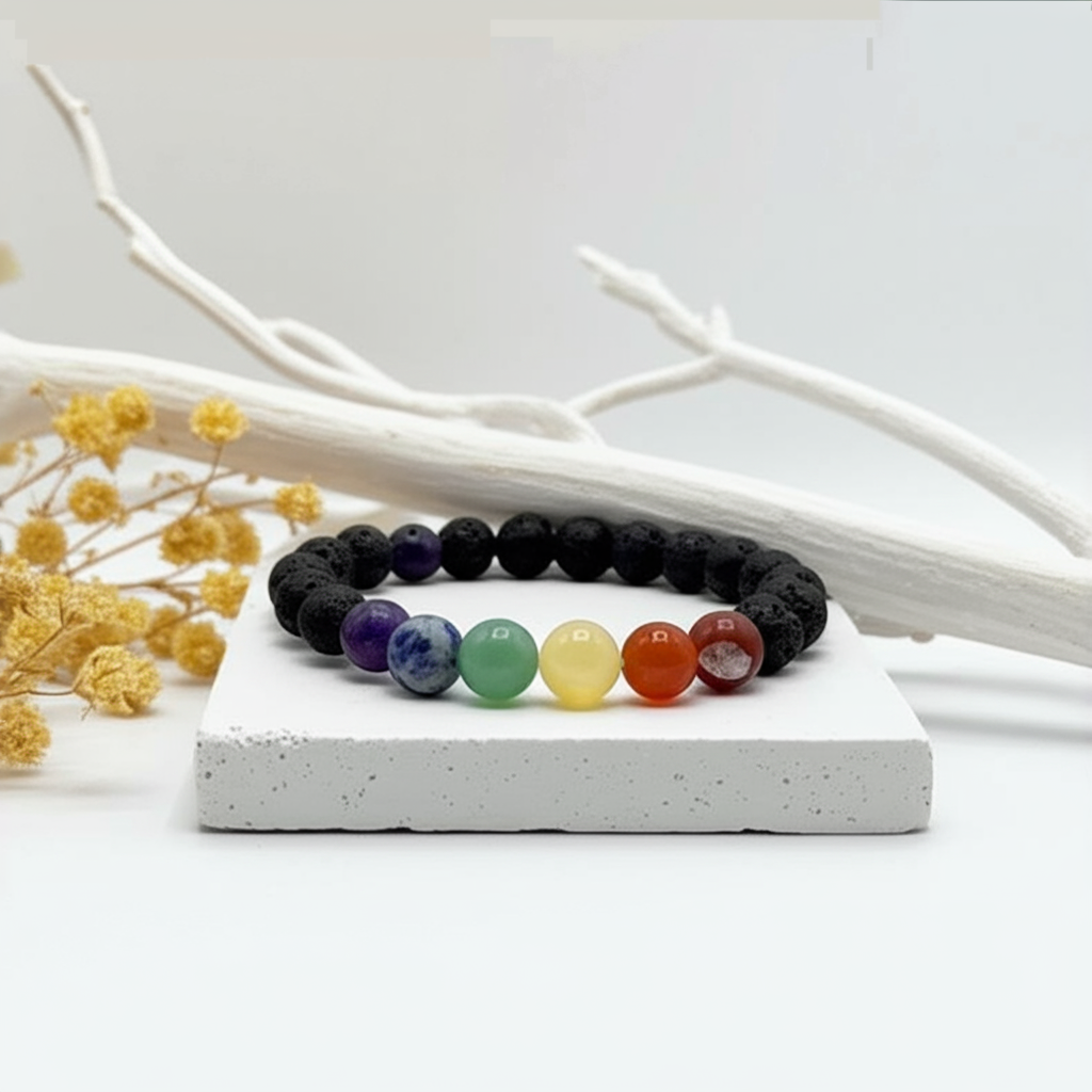 7 Chakras Lava Bracelet