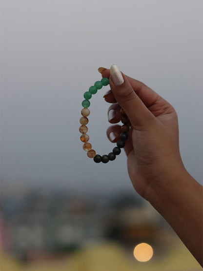 Radha Jaap Authentic Money Magnet Bracelet + FREE 7 Chakras Lava Bracelet + Virat Kohli & Anushka Sharma Digital Jap Counter