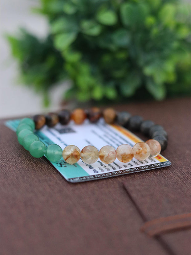 Radha Jaap Authentic Money Magnet Bracelet + FREE 7 Chakras Lava Bracelet + Virat Kohli & Anushka Sharma Digital Jap Counter