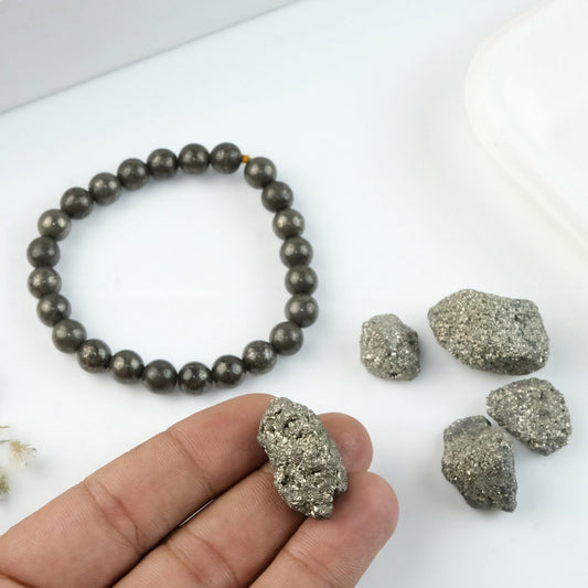Raw Pyrite Mantra Abhimantrit Manifestation Bracelet