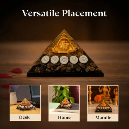 Laxmi & Vishnu Ashirbad Pyrite Crystal Laxmi Yantra Pyramid