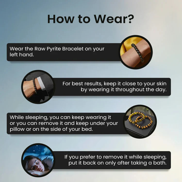 Raw Pyrite Mantra Abhimantrit Manifestation Bracelet